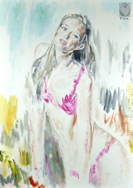 oil on paper - olio su carta di Piro